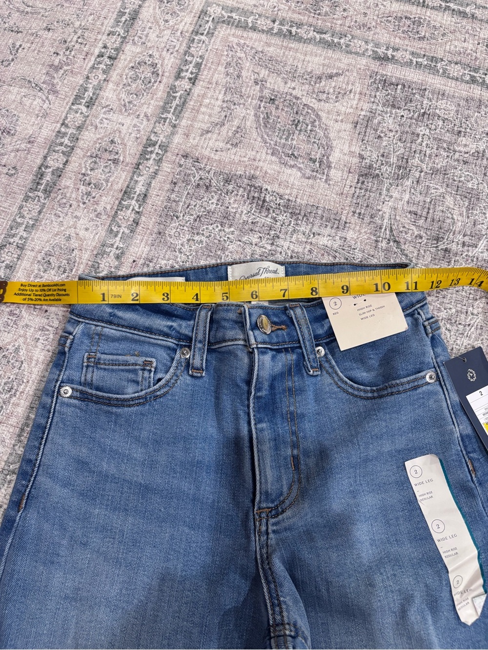 Universal Thread Medium Wash Wide-Leg High-Rise Jeans Brand NWT size 2R - Picture 8 of 12